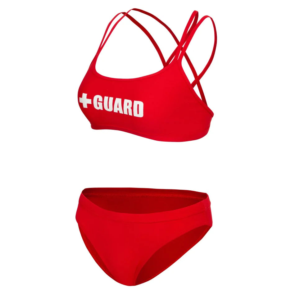 Women's Lifeguard Swimsuits Double Cross Straps 2PC