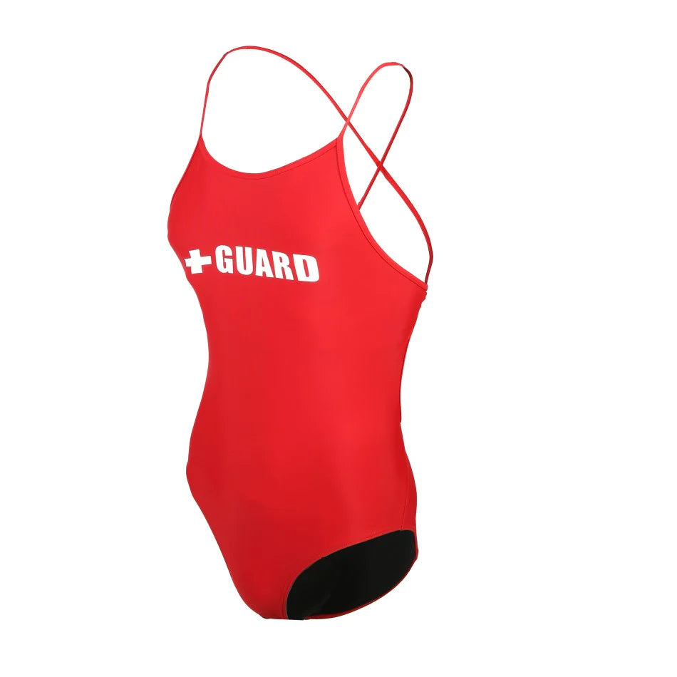 Women's Lifeguard Swimsuit Cross Back 1PC