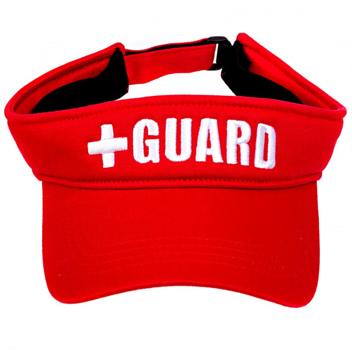 lifeguard hat, lifeguard visor, lifeguard headwear, cap, sun visor, protection, red lifeguard visor
