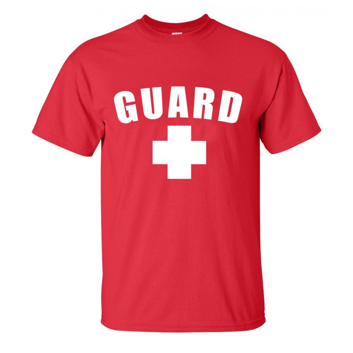 men's red lifeguard t shirt, lifeguard shirt, lifeguard apparel, lifeguard outfits, lifeguard clothing, lifeguard attire, men's apparel