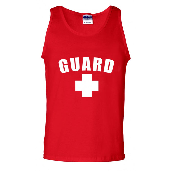 men's red lifeguard tank top, lifeguard apparel, lifeguard attire, lifeguard outfits, lifeguard clothing, men's tank top for lifeguard 