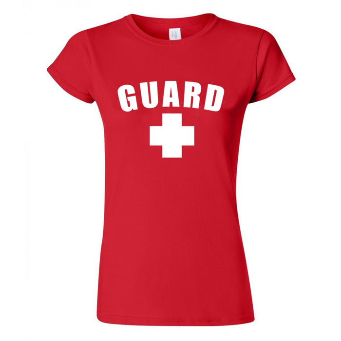 women's lifeguard t shirt, women's lifeguard apparel, lifeguard outfits, lifeguard clothing, red lifeguard attire, women's shirt top