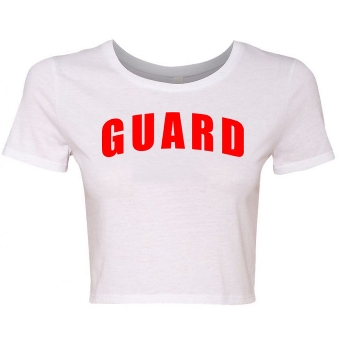 women's lifeguard crop shirt, lifeguard apparel, lifeguard outfits, lifeguard attire, lifeguard clothing, women's crop shirt 